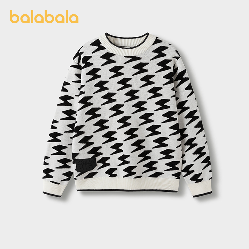 黑色闪电图案提花，好看有趣味