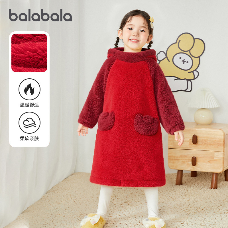 巴拉巴拉儿童家居服女童加厚睡裙