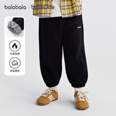儿童加绒长裤 童装 束脚裤 巴拉巴拉男童运动裤 子2025冬装 新款 休闲裤