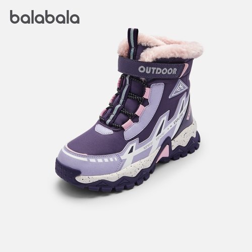 巴拉巴拉运动靴女童高帮靴子加绒