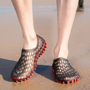 夏季 包头男女休闲鸟巢鞋 个性 游玩防滑洞洞鞋 运动透气沙滩鞋 男凉鞋