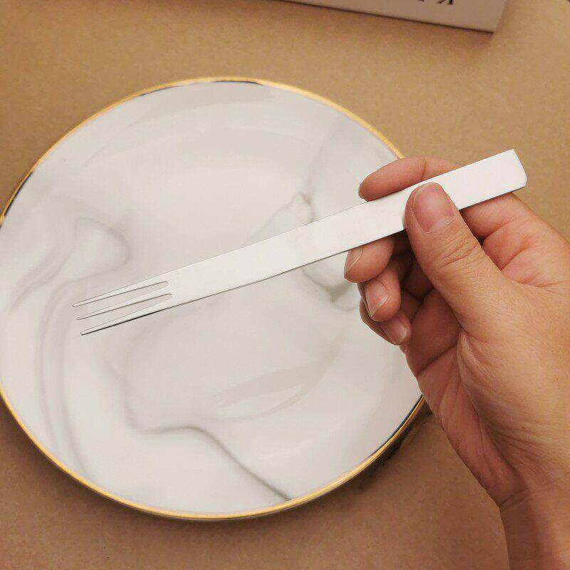 出口1810叉不锈钢宽柄三齿水果叉463点心3叉04月饼蛋糕甜点/叉