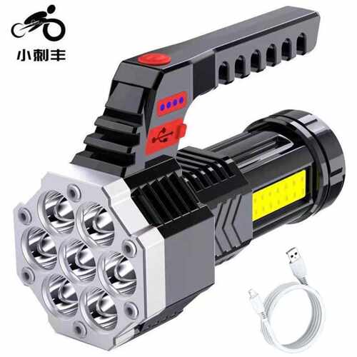 七核手电筒强光可充电超亮USB
