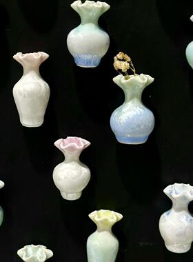 景德陶01瓷迷你清小号镇冰晶晶釉花结冰箱贴玄关博古架新装饰品