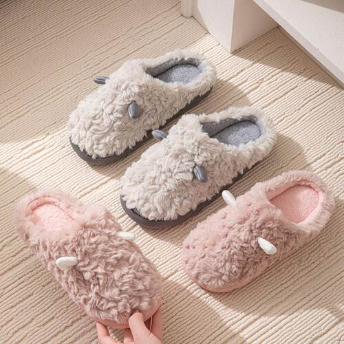 棉拖鞋女秋冬季2棉025新毛款室内居家暖防A635保滑拖耳朵款绒月子