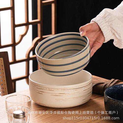 碗泡面碗陶瓷碗法海碗大号直身碗
