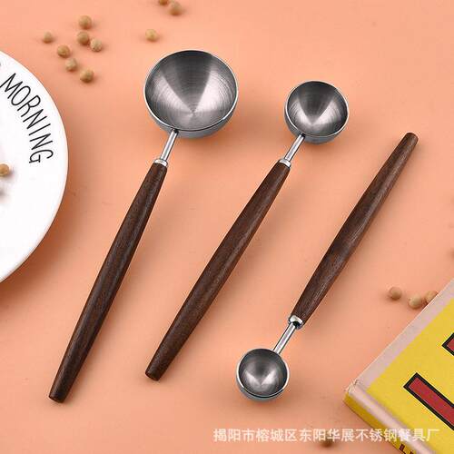 烘日不锈钢咖啡胡桃木长柄咖啡粉勺奶粉计量勺DS-X4700子厨房焙工