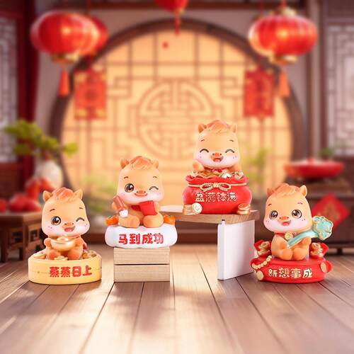 红卖亿马当网发先来財盲盒好寓意桌面摆1040-431件生肖马家居装热