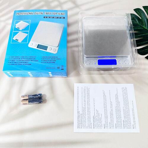 i20锈00厨房秤用电子秤0电.01g精准珠秤不钢家厨i2000房秤子食品