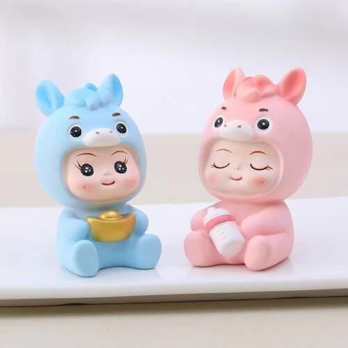2LM086026新款马件马生日蛋摆糕焙装饰品树脂工烘艺品元礼品