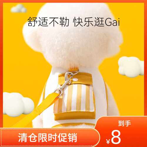 小狗狗牵引绳宠物外出遛狗绳防