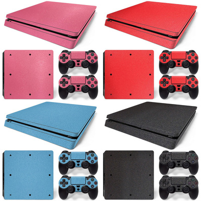 PS4 slim游戏机贴纸  9色磨砂黑 磨砂红 皮质贴卡通彩贴 炫酷
