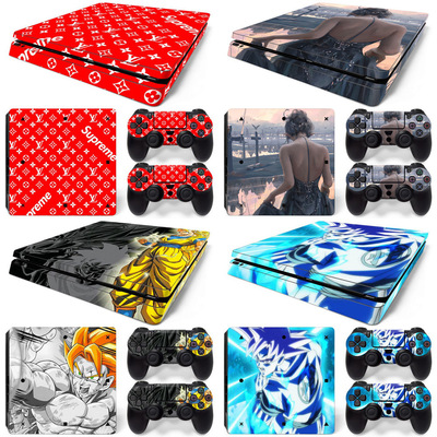 PS4 Slim游戏机全身贴纸 保护贴卡通漫画防刮贴纸