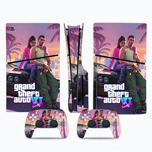 游戏机痛贴slim贴膜GTA6游戏磨砂 slim轻薄款 PS5slim贴纸新款 PS5