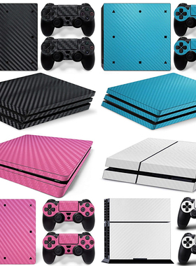索尼游戏机PS4 pro碳纤维贴膜贴纸 PS4 slim金色黑色碳纤维
