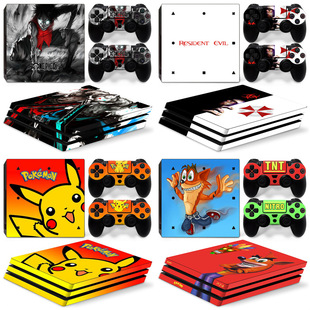 PS4 Pro游戏机全主机贴纸 火影巫师3日本动漫机身贴膜保护膜