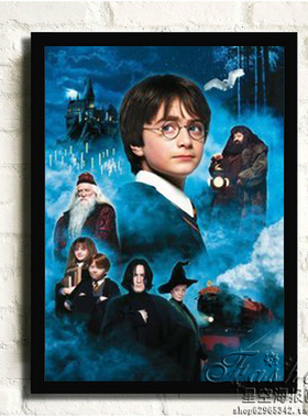 电影海报：哈利波特[D5111]装饰画有框画带框画酒吧咖啡厅挂画