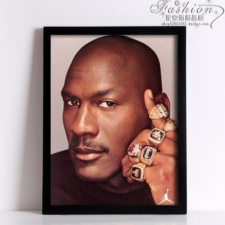 乔丹[m2571]装饰画有框画酒吧挂画壁画球星墙画