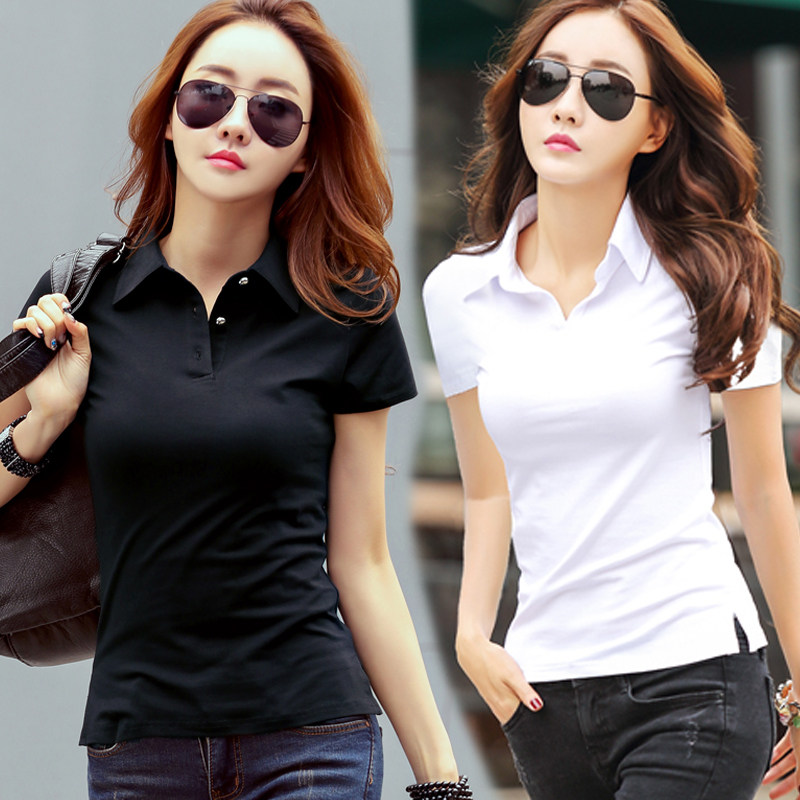 加大码亲肤透气纯棉翻领短袖T恤