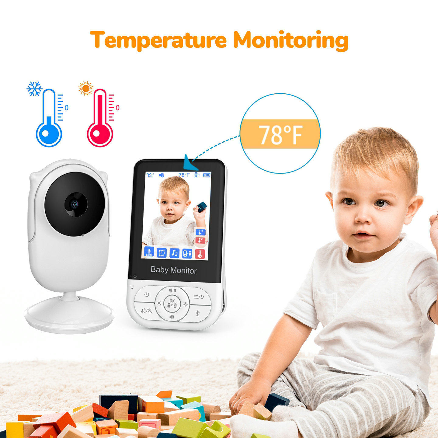 BabyMonitor婴儿监视器智能宝宝看护器儿童监控器语音对讲监护器