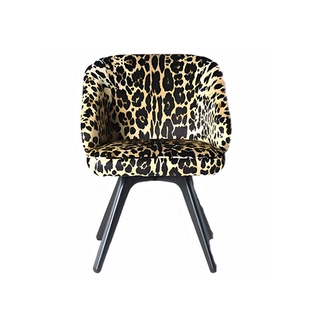 意式轻奢Roberto cavalli餐椅别墅豹纹椅子罗伯特KeyWest怀抱餐椅