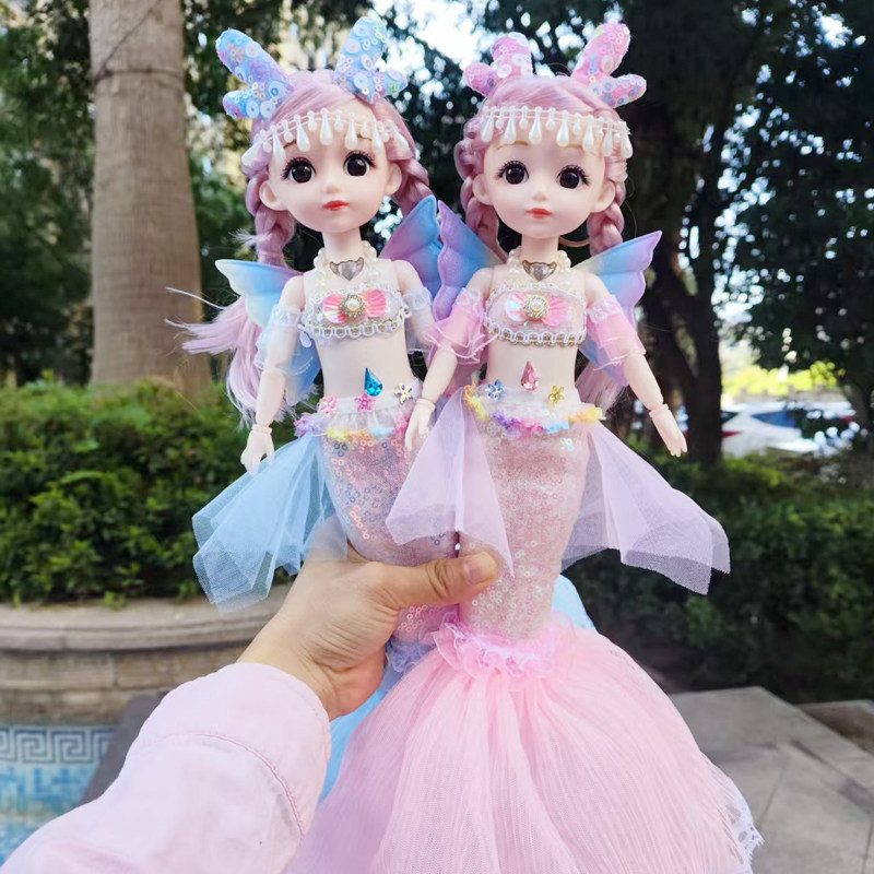 儿童智能玩具音乐胖娃婚纱美人鱼公仔玩偶摆件唱歌讲故事女礼物品