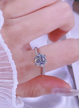 缠绕莫桑钻石戒指证书情侣闺蜜