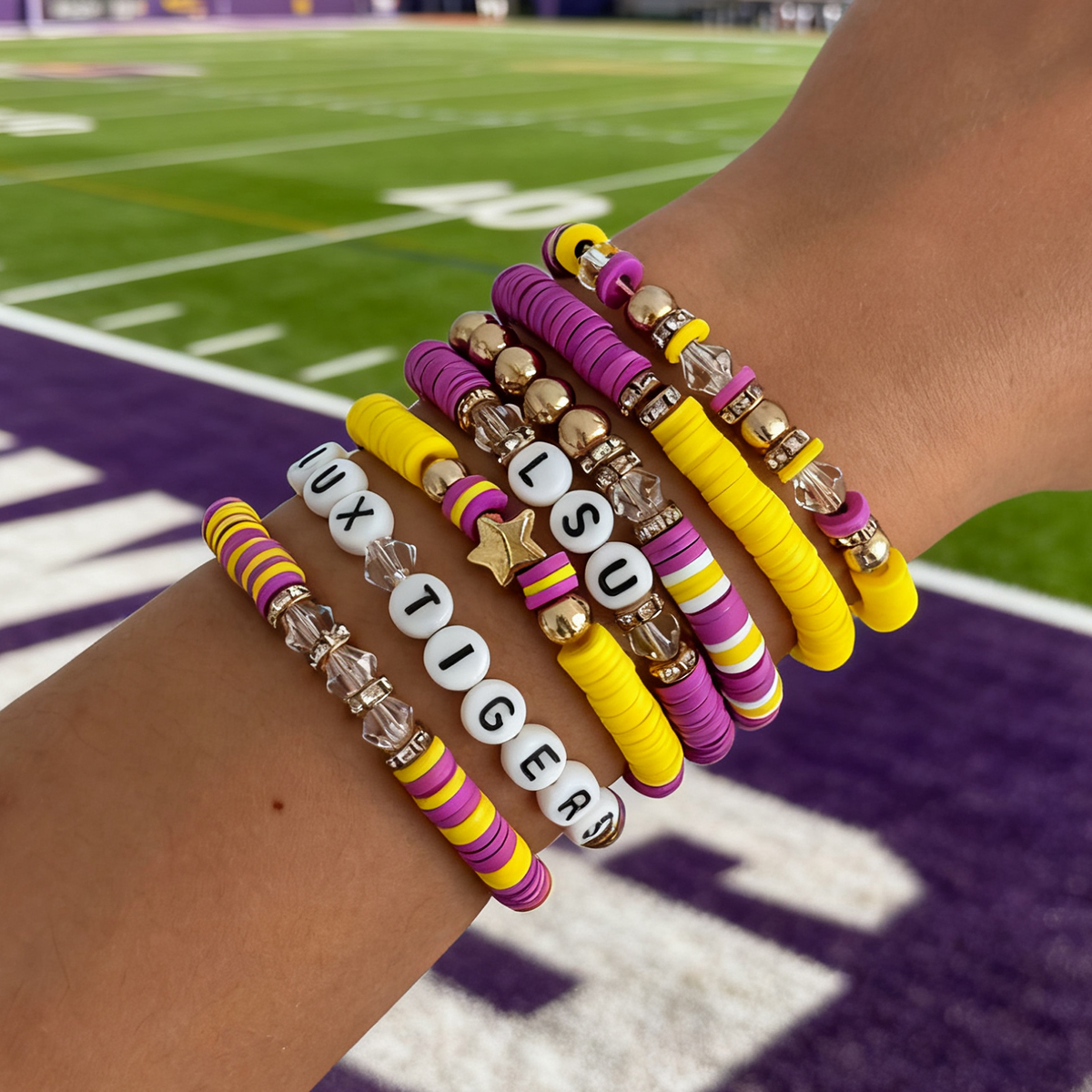 7件套水晶CCB字母软陶手链套装欧美冬季新潮时尚个性百搭网红手饰