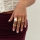 新潮个性 7件套仿珍珠波浪戒指套装 欧美时尚 百搭网红旅拍指环组合