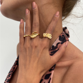 3件套不规则开口戒指套装 潮流小众设计百搭网红旅拍饰品 2026时尚