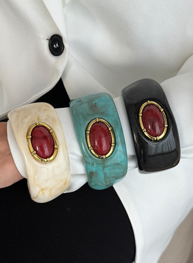 镶钻宝石不规则晕染树脂手镯女2026春季夸张潮流网红写真拍照饰品