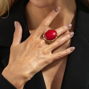 椭圆树脂人造宝石戒指女 2026春季新潮时尚小众设计网红街拍饰品