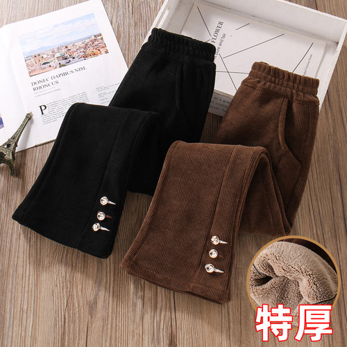 灯芯绒喇叭裤一条过冬超厚绒裤子