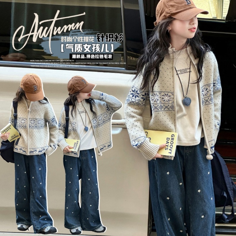 儿童毛衣开衫秋冬季时尚针织外套