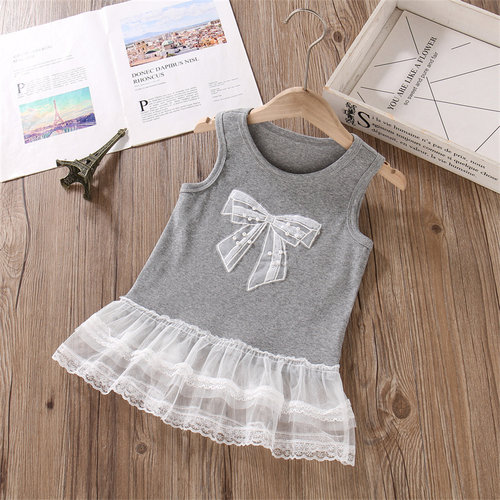 女童无袖背心外穿夏吊带上衣T恤