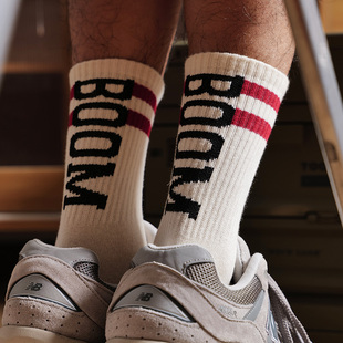潮牌字母运动潮袜男街头滑板酷跑嘻哈长袜潮流高帮cityboy中筒袜