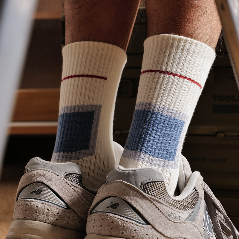 cityboy潮牌运动滑板中筒袜男士潮流高帮长袜个性几何棉袜长筒袜