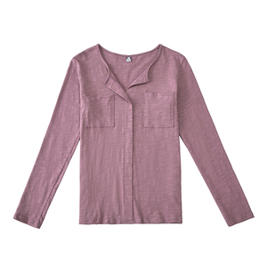 RM23822#纯棉长袖t恤女秋装2023新款宽松百搭v领春秋打底衫女装内搭上衣潮