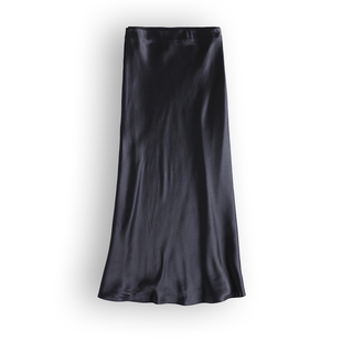 奢华珠光桑蚕丝小A筒裙百搭腰裙真丝大气半身裙小鱼尾摆女夏 新品