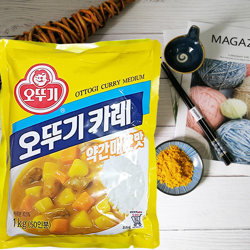 正品包邮韩国原装进口不倒翁咖喱粉微辣 奥土基咖喱酱咖喱饭用1kg