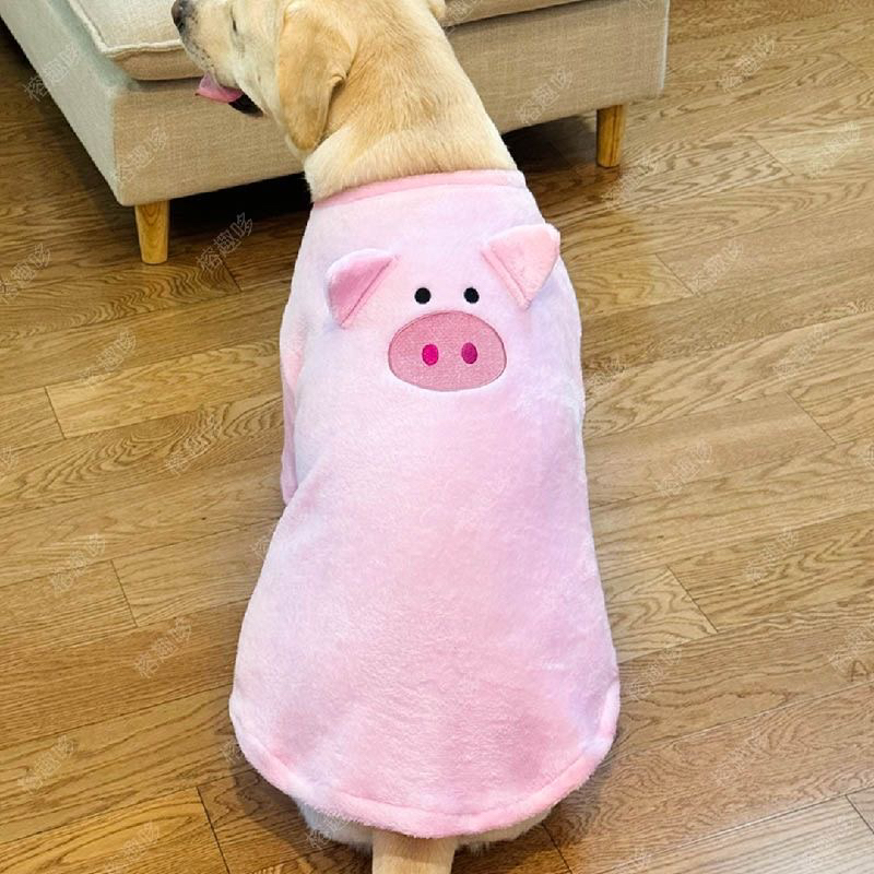 大型犬衣服法兰绒秋冬保暖可爱猪猪背心金毛拉布拉多萨摩耶边牧潮