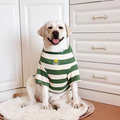 大型犬宠物衣服秋季薄款拉布拉多防掉毛条纹狗狗金毛边牧阿拉斯加