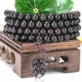 厂家直销正宗黑檀木佛珠手链天然乌木紫光檀108颗情侣款 饰品特价