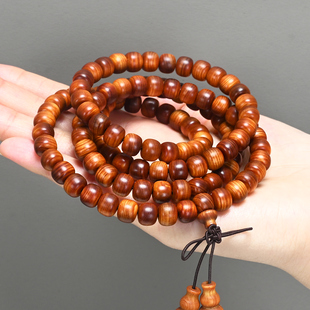 正宗太行崖柏木手串黑油异形108颗高油高密天然木质手链情侣念珠