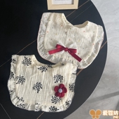 韩系ins婴儿口水巾纯棉纱布柔软吸水公主宝宝围嘴新生防吐奶0 2岁