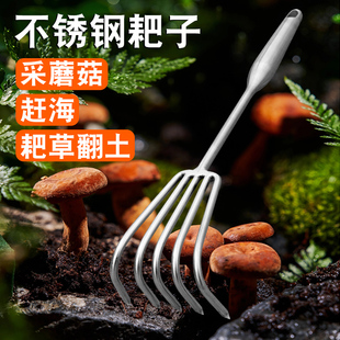 加粗七齿一体柄小耙子园艺多爪耙松土耙子海鲜耙园林耙土蛤蜊工具