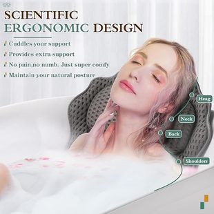 Head Neck Shoulder Bathtub Back with and Support Pillow