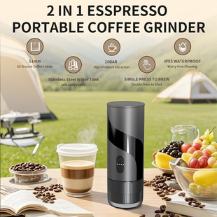 Electric Espresso Machine, Travel Coffee Maker for Camping