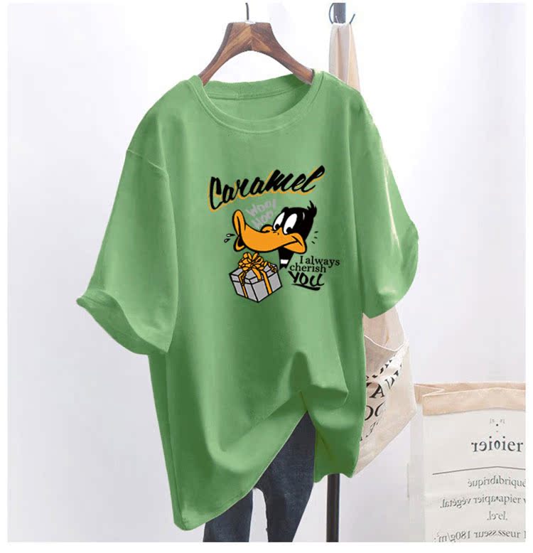 5 colors summer fat mm200kg plus size medium length 26pcs cotton Korean Short Sleeve T-Shirt