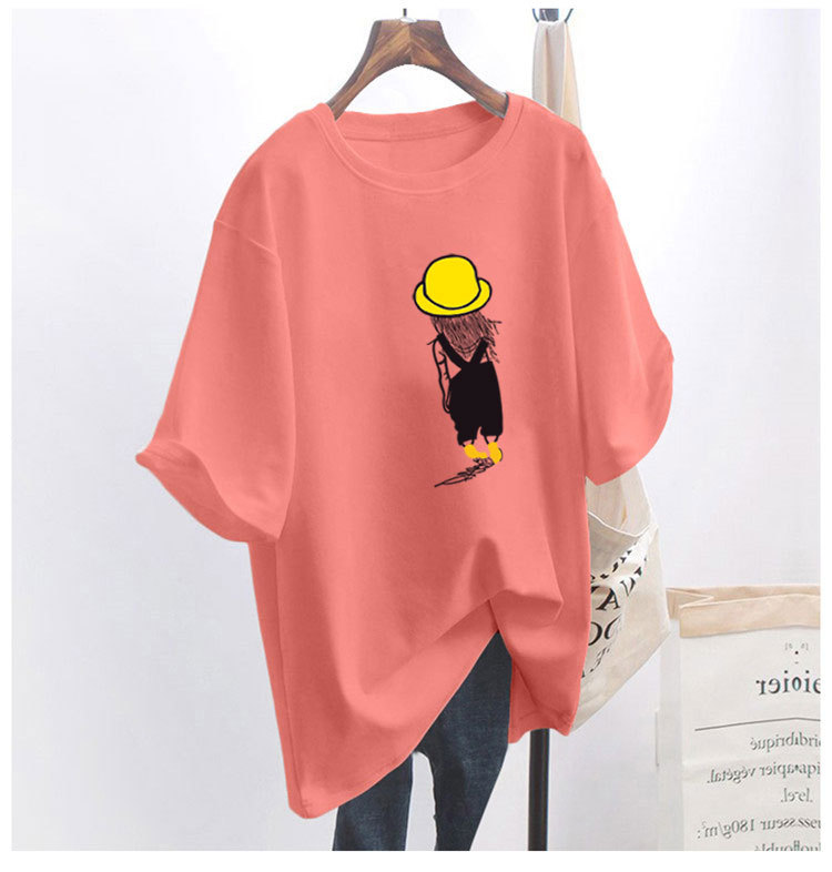 5 colors summer fat mm200kg plus size medium length 26pcs cotton Korean Short Sleeve T-Shirt